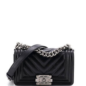 Chanel Small Boy Flap Bag Chevron Lambskin